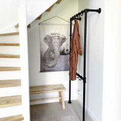 Garderobenständer Liverpool | Schwarz 33,7 mm | Stehend | DIY