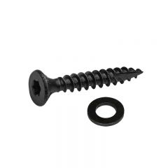 Zwarte schroef 4,5x30 met ring / 16 stuks